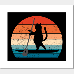 Paddleboard Cat Paws Posters and Art